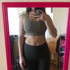 lululemon olive green sports bra